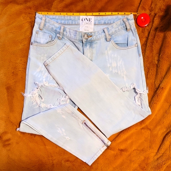 PRE-OWNED    One Teaspoon Trashed Freebirds jeans 27x26 - Picture 3 of 6